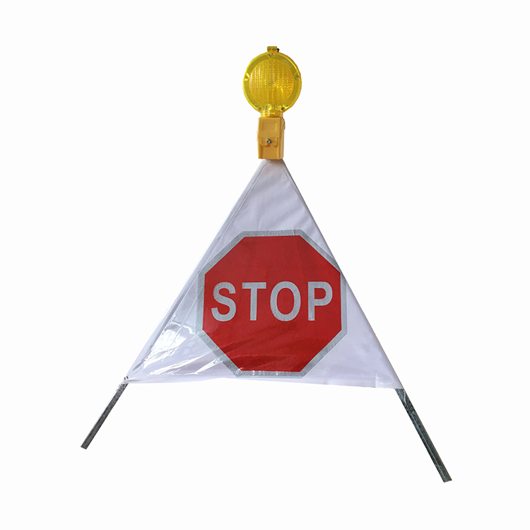 Flexible Roll Up Retractable Tripods Reflective Road Safety Traffic Signs For Warning Signs