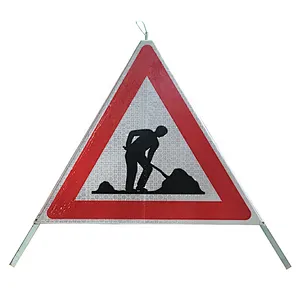 China Factory Direct Hot Sales Foldable Portable Tripod Warning Sign Triangle Traffic Sign