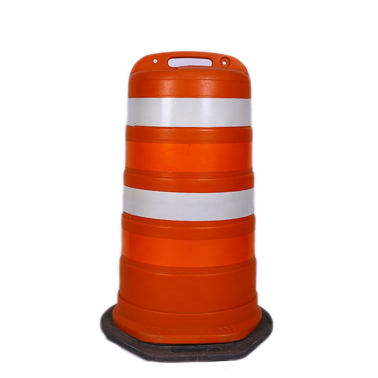 Newest Product Promotion High Quality Plastic Traffic Barriers Drum with Rubber Base For Road Security