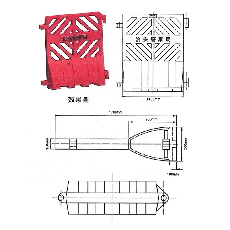China New Products Top Quality New Water Horse HDPE Traffic Barrier Plastic Barricades