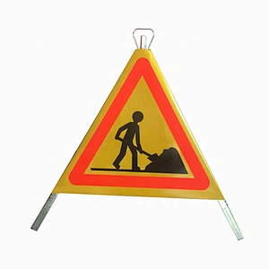 Flexible Roll Up Retractable Tripods Reflective Road Safety Traffic Signs For Warning Signs
