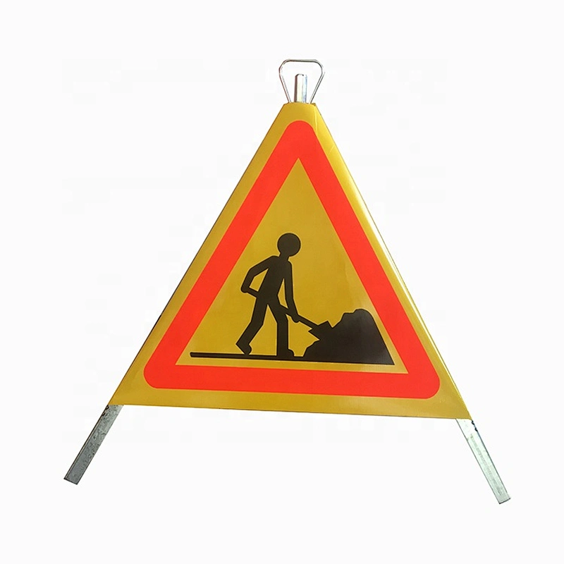 Flexible Roll Up Retractable Tripods Reflective Road Safety Traffic Signs For Warning Signs