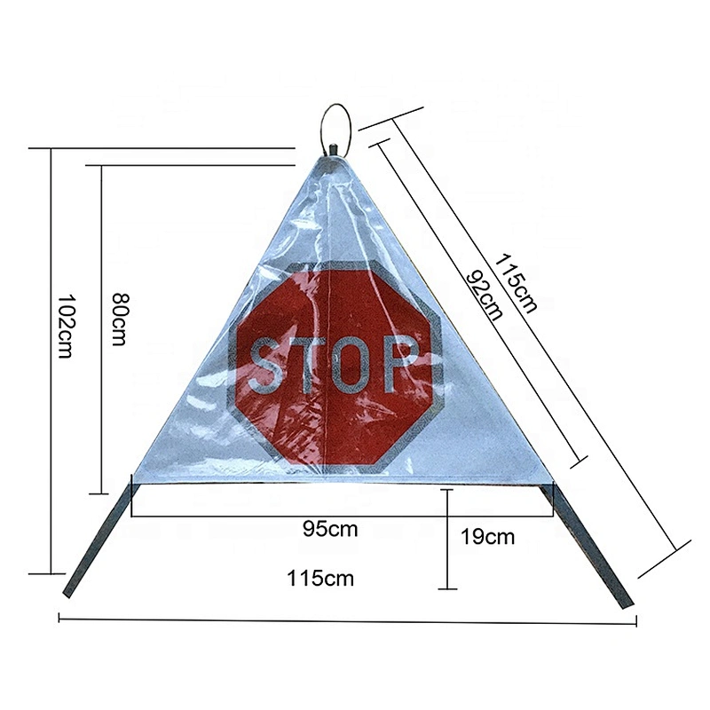 2020 China New Design Safety Triangle Retractable Sign Tripod Traffic Sign