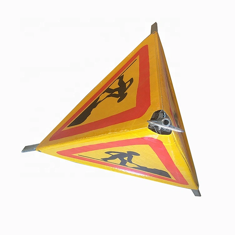 Flexible Roll Up Retractable Tripods Reflective Road Safety Traffic Signs For Warning Signs