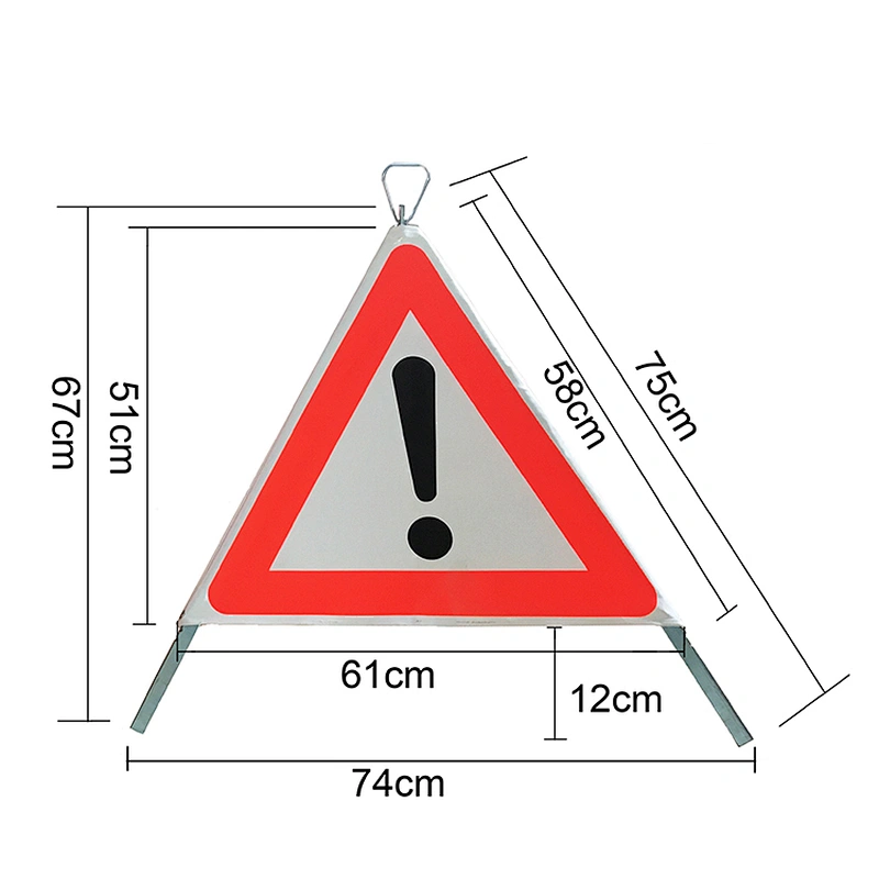 China Road Safety Products Collapsible Tripod Warning Sign Led Warning Traffic Sign