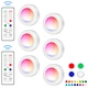 New Round Shape Wireless LED Puck Lights With Remote Control, Battery Powered Dimmable Kitchen Under Cabinet Lighting