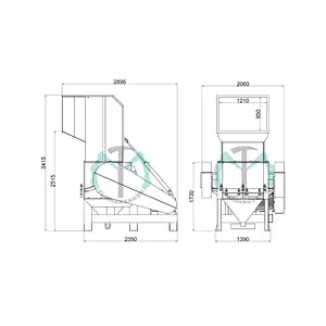 Tyrone 20hp/15kw flake blade plastic crusher/shredder/grinder machine