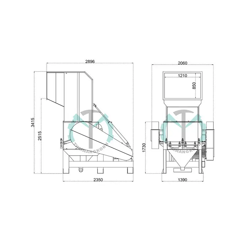 Tyrone 20hp/15kw flake blade plastic crusher/shredder/grinder machine