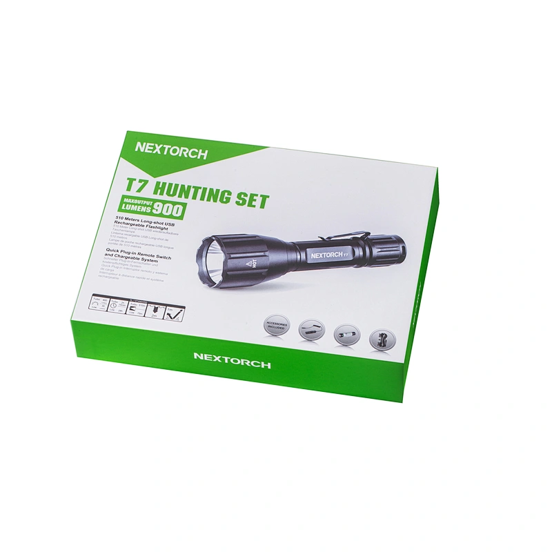 Nextorch T7 hunting flashlight set 900lumen rechargeable long range shooting flashlight
