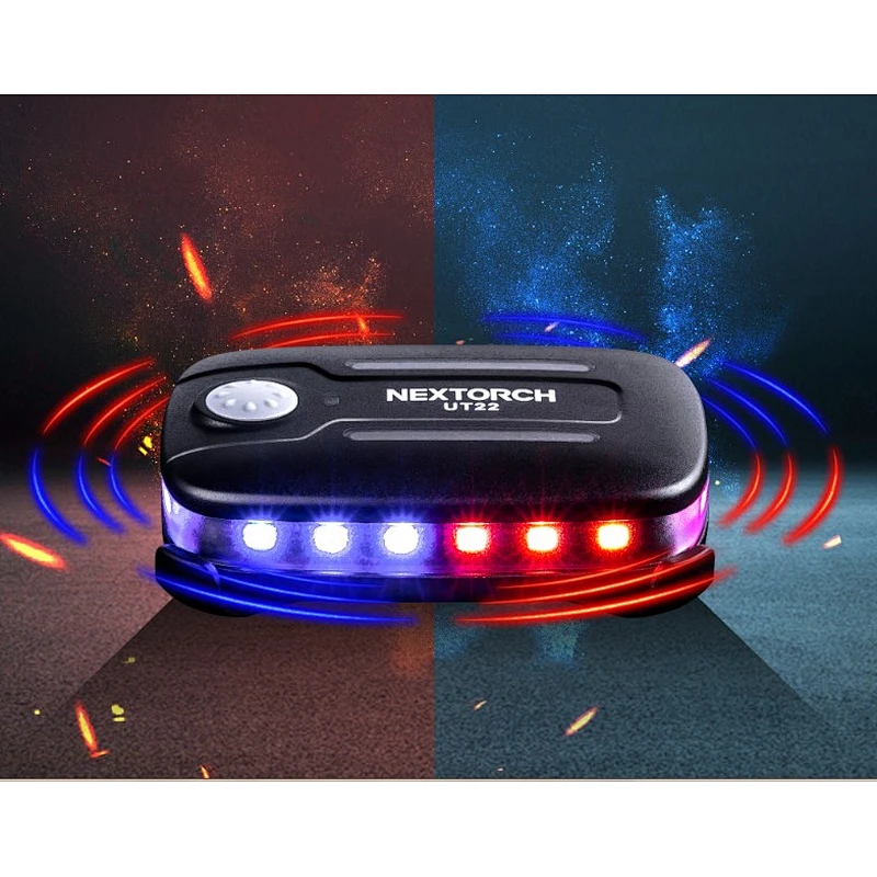 Nextorch UT22 LED emergency light for police security molle light tupe C rechargeable blue and red flashing signal light