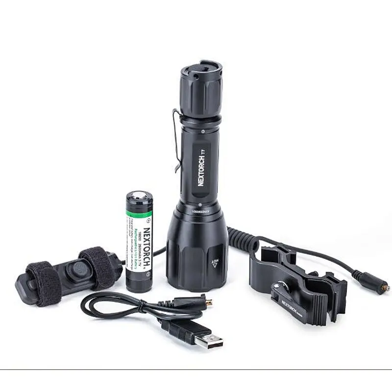 Nextorch T7 hunting flashlight set 900lumen rechargeable long range shooting flashlight