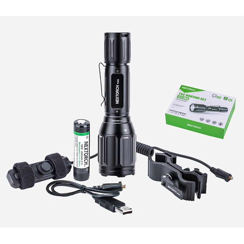 Nextorch T5G hunting flashlight kit white and green color hunting set 2 color light