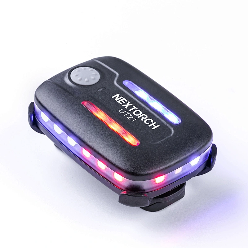 Nextorch UT21 LED shoulder clip light for police security shoulder light rechargeable blue and red flashing signal light