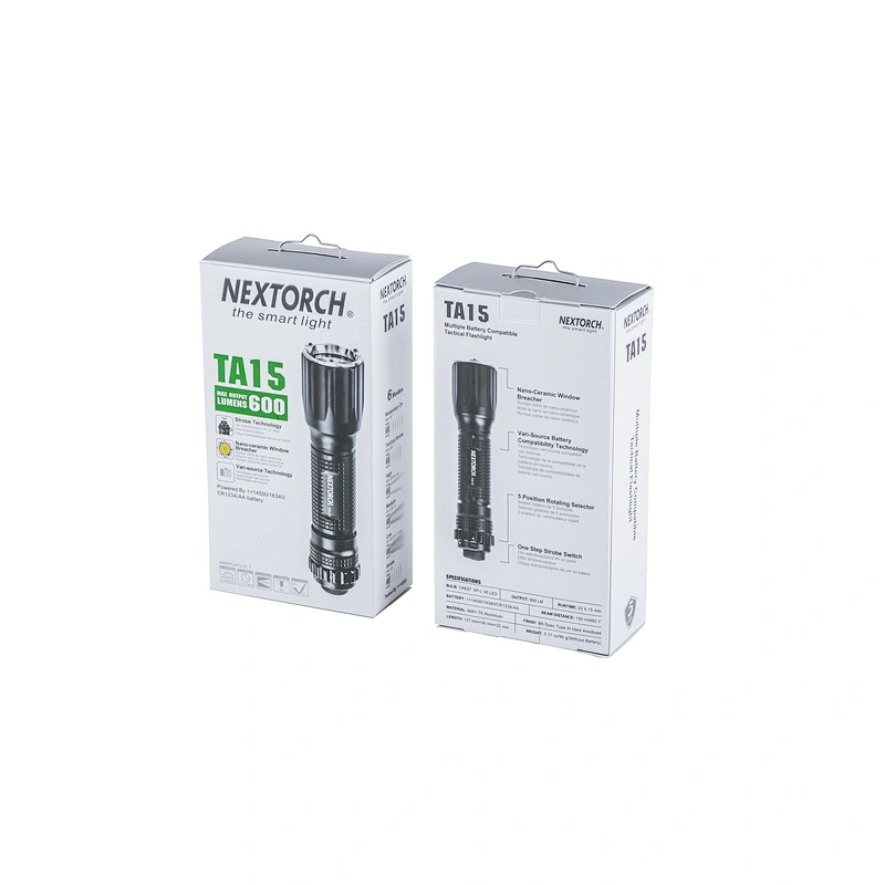 NEXTORCH TA15 Compact Strong Aluminum Tactical LED flashlight glass breaker army police various battery compatible torch