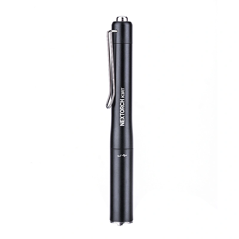 NEXTORCH K3RT Tactical LED penlight flashlight USB rechargeable stainless steel glass breaker pocket clip waterproof torch