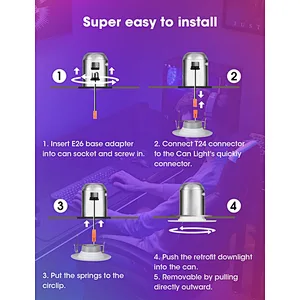 Smart Recessed Lighting 5/6 Inch 15W RGBCW 1400LM Eqv 125w LED Retrofit Can Lights, WiFi+BLE Mode with BT Remote Controller Dimmable Recessed Lights, Work with Alexa/Google Assistant, 6 Pack