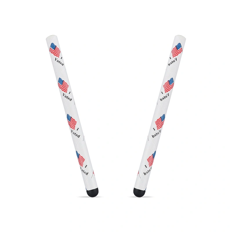 A one-time use disposable stylus constructed with eco-friendly material that functions with all capacitive touch screens and physical buttons.