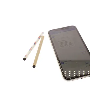 A one-time use disposable stylus constructed with eco-friendly material that functions with all capacitive touch screens and physical buttons.