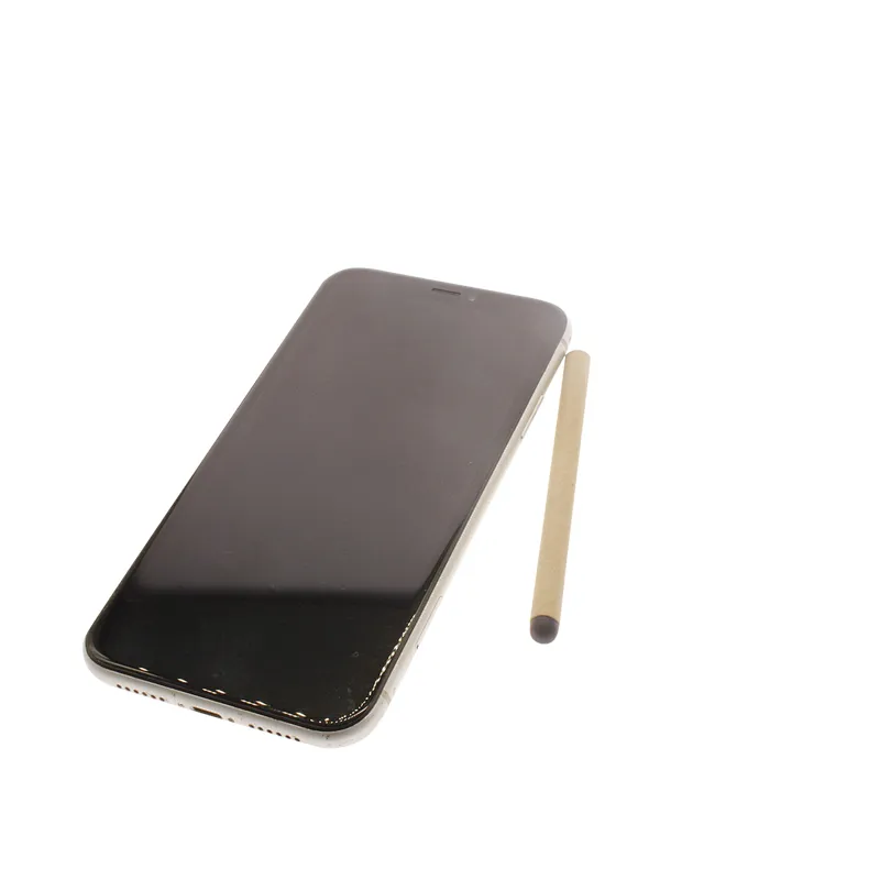 A one-time use disposable stylus constructed with eco-friendly material that functions with all capacitive touch screens and physical buttons.