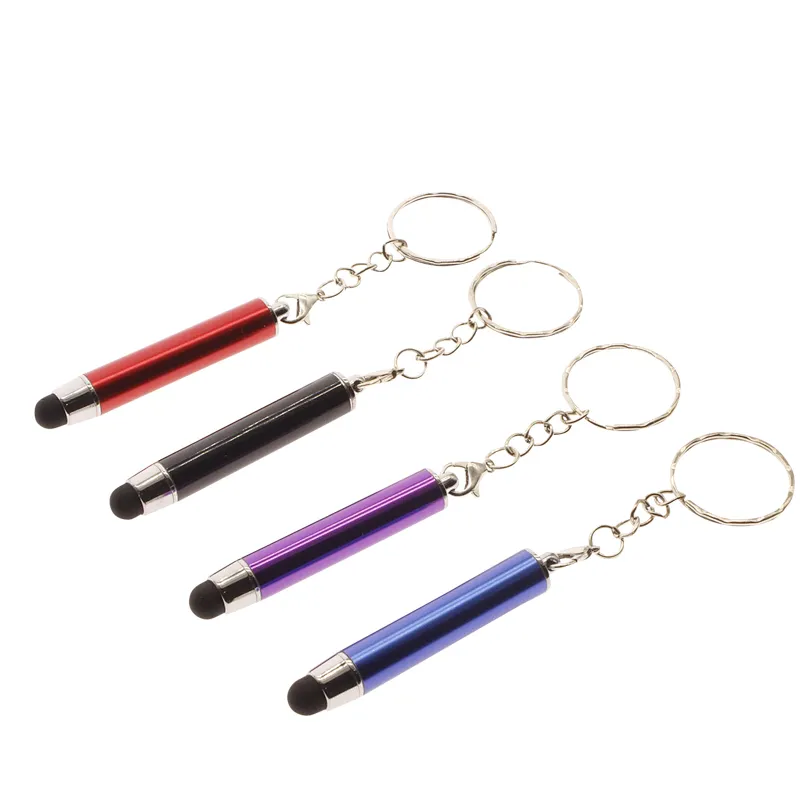 A portable stylus with a key chain reduces contact with bacteria on the electronic screen and is compatible with all screens