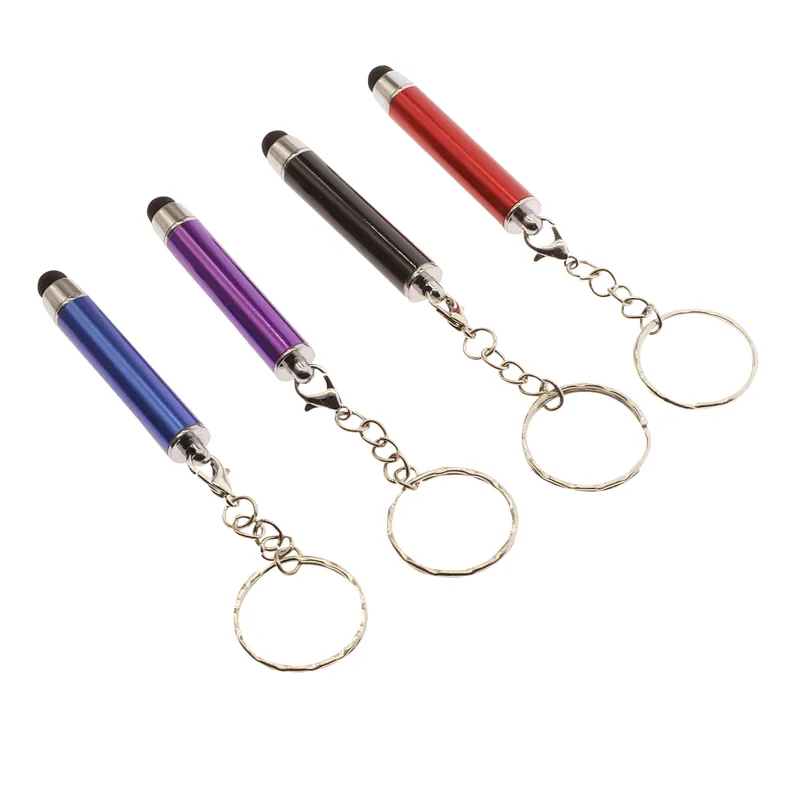 A portable stylus with a key chain reduces contact with bacteria on the electronic screen and is compatible with all screens