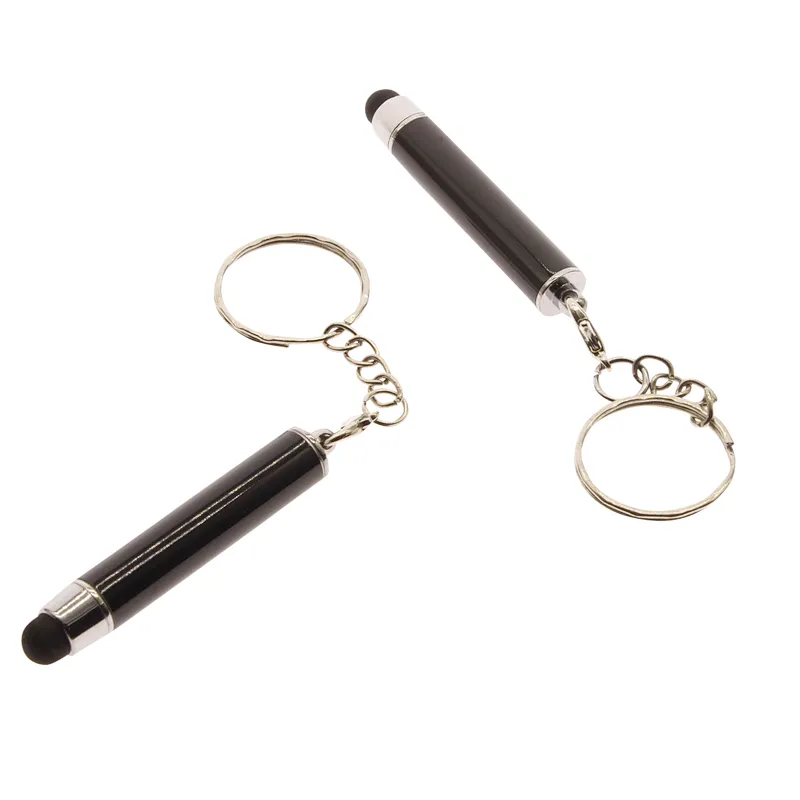 A portable stylus with a key chain reduces contact with bacteria on the electronic screen and is compatible with all screens