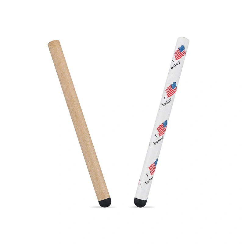A one-time use disposable stylus constructed with eco-friendly material that functions with all capacitive touch screens and physical buttons.