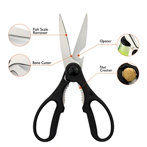 Super-sharp Stainless Steel Heavy Duty Multi Kitchen Shears with opener on the blade