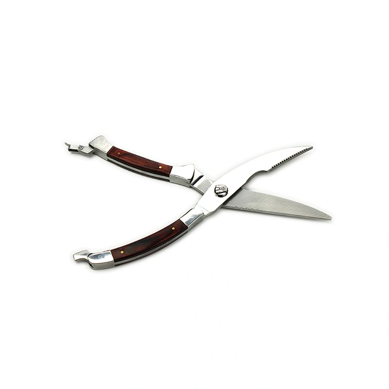 Heavy Duty Stainless Steel poultry Scissors Made With Professional Blade and Spring Loaded Wood Handle