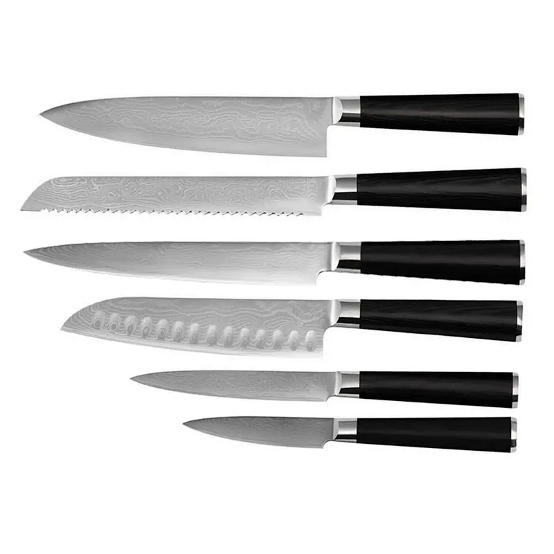 High quality Japanese damascus 6 pcs  Kitchen Knife Set