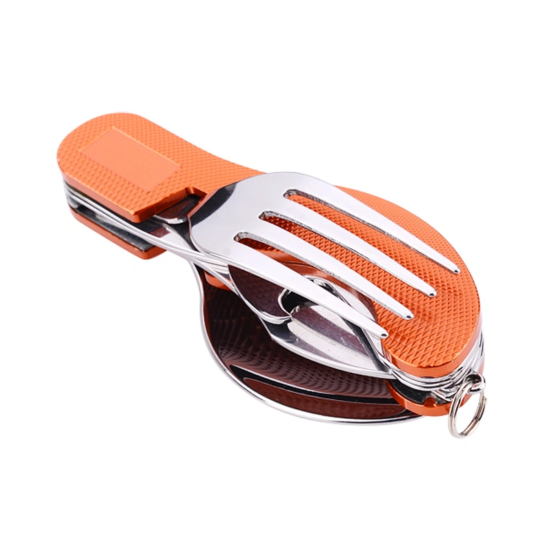 4-In-1 Portable Outdoor Pocket Utensil Stainless Steel Camping Utensils Cutlery Set