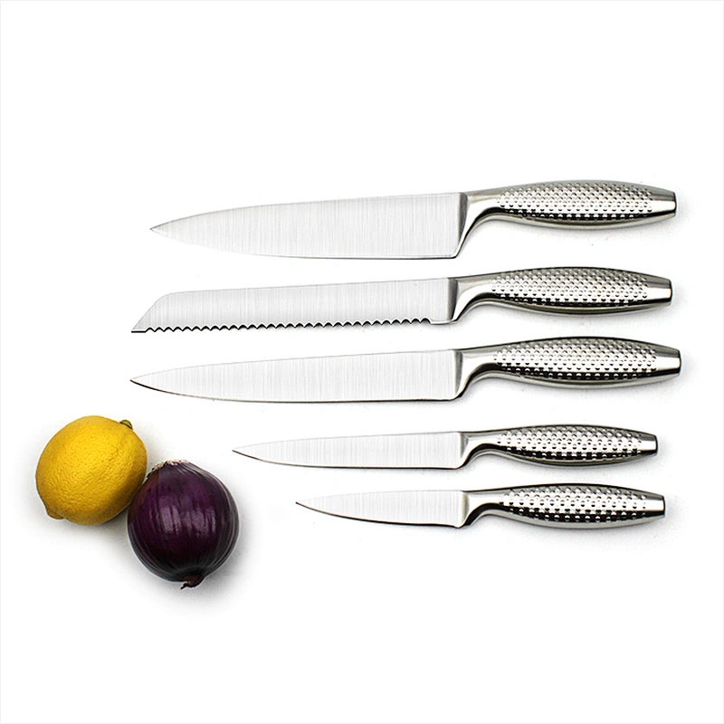 Full stainless steel Classical 5 pieces kitchen knife set