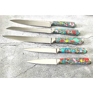 New design Mirror Polishing blade stainless steel 5pcs kitchen knives set