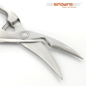 Professional Premium Stainless Steel Kitchen Poultry Scissors With Spring Loaded Handle