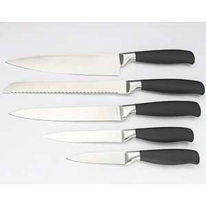 Soft handle for Stainless Steel Blades 5pcs Kitchen knife Set