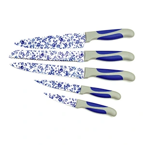 New design Chinese style stainless steel kitchen color knife set