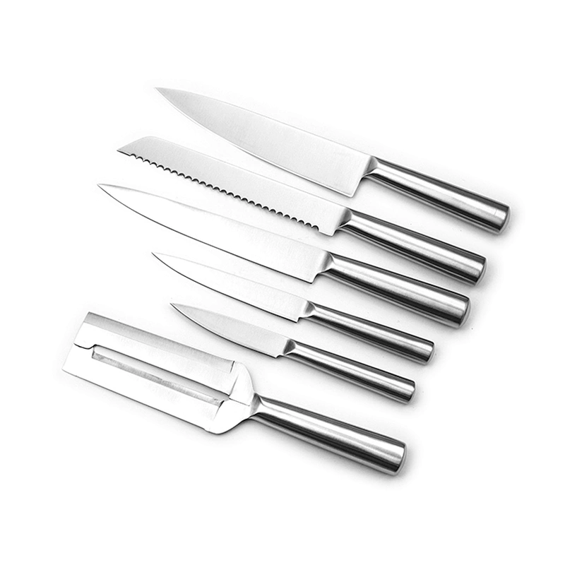 High quality 6pcs stainless steel kitchen knife set with peeler