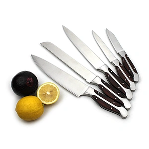 High quality wooden handle 5pcs kitchen knife set with EVA gift box