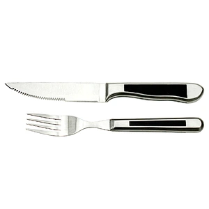 Dinner tools steak knife and fork set with serrated blade