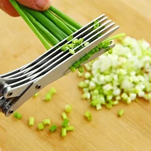 Multi stainless steel 5 Blades Herb Scissors with soft handle