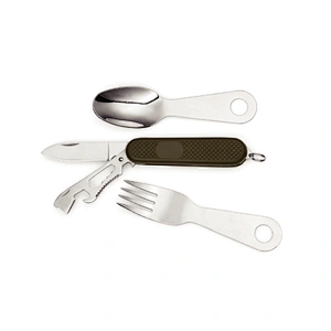 Detachable stainless steel multi functional travel cutlery knife fork spoon set