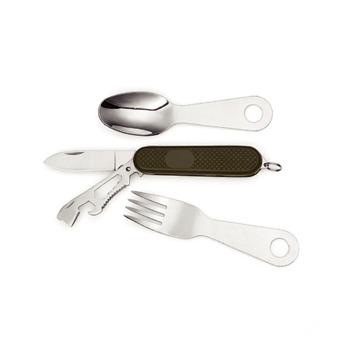 Detachable stainless steel multi functional travel cutlery knife fork spoon set
