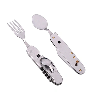Detachable stainless steel Multi-function Tableware for Camping Hunting Cutlery set