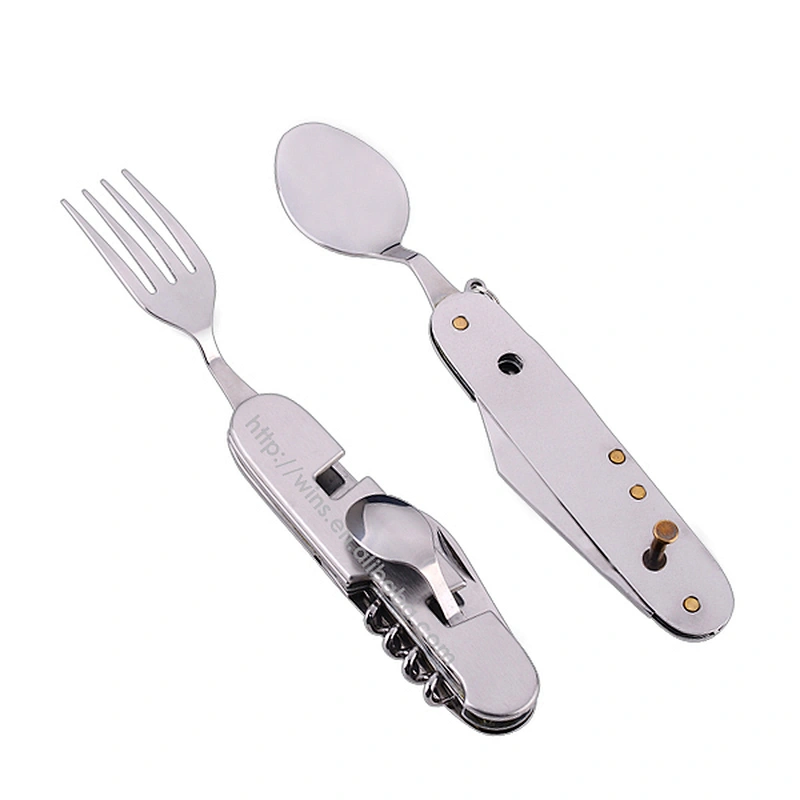 Detachable stainless steel Multi-function Tableware for Camping Hunting Cutlery set
