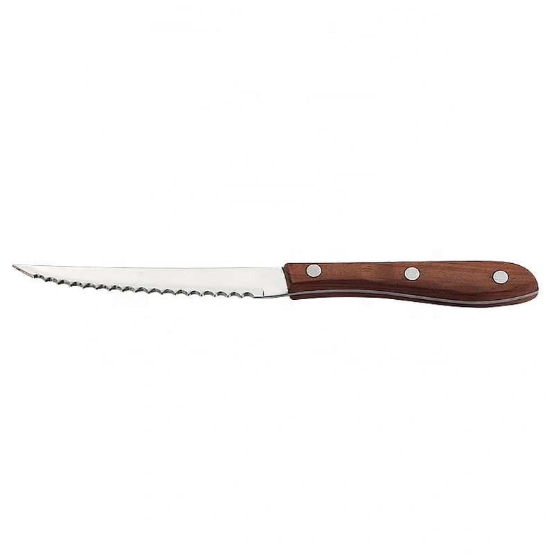 Stainless Steel Steak Knife Sharp Serrated Knives Cutlery with wood Handle
