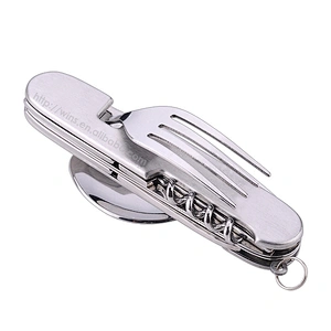 Detachable stainless steel Multi-function Tableware for Camping Hunting Cutlery set