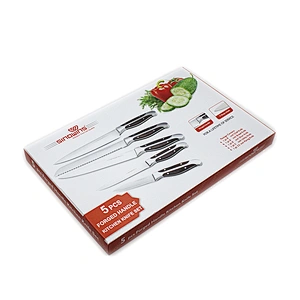 High quality wooden handle 5pcs kitchen knife set with EVA gift box