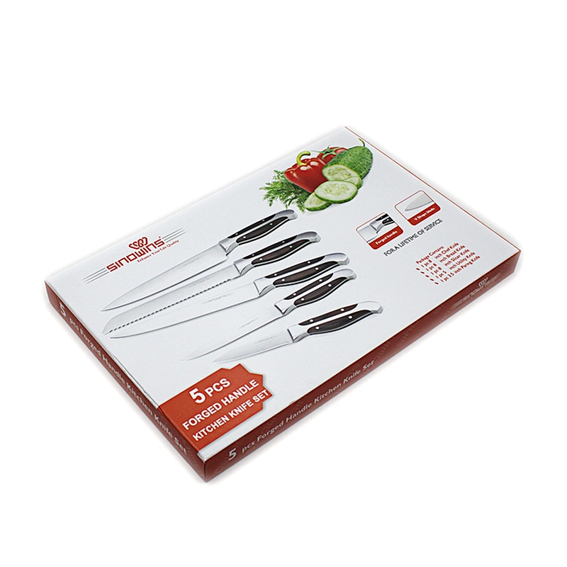 High quality wooden handle 5pcs kitchen knife set with EVA gift box