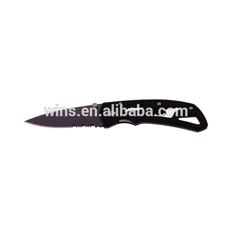 Outdoor tools of single blade folding knife with Aluminum handle