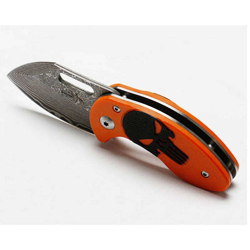 Outdoor tools hardness damascus steel folding pocket knife